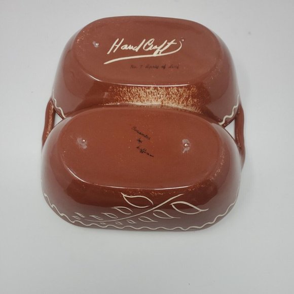 Vintage 1950s Ceramics by Hoffman Divided Serving Dish Bowl No 7 Sprig of Leaf - Picture 6 of 7